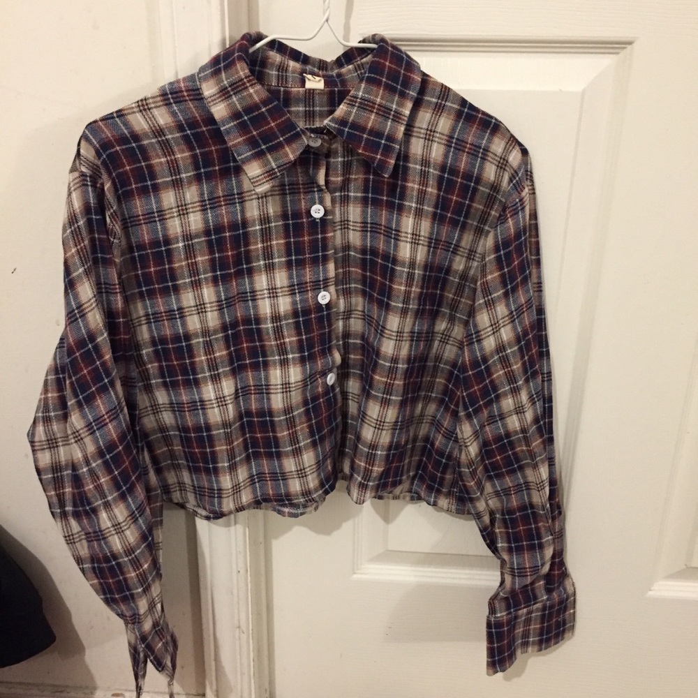 Yesstyle crop plaid shirt size S